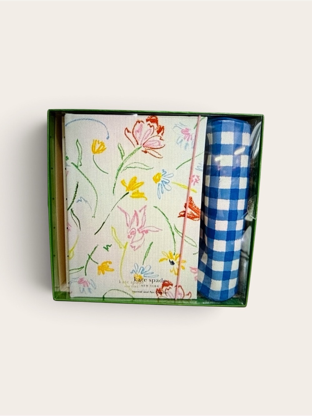 kate spade New York Floral and Blue Gingham journal Set